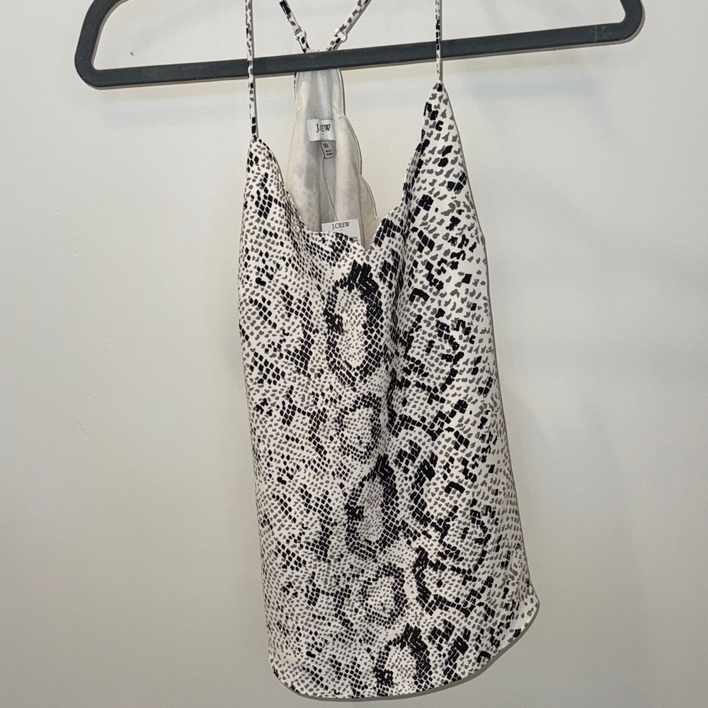 Jcrew Black and White Snake Print Camisole